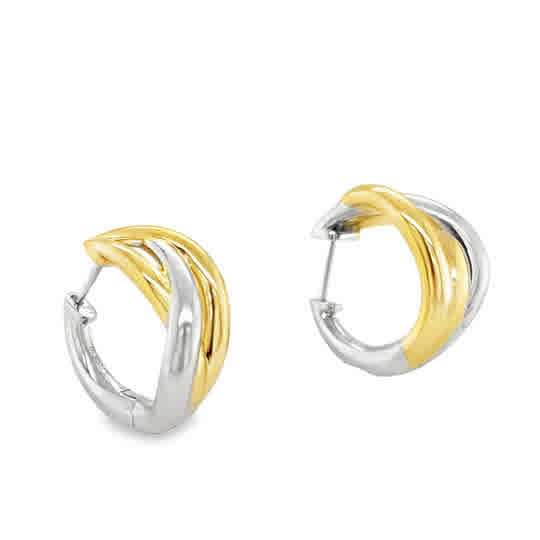 Sterling Silver Gold Plated 20mm Wrap Hoop Earrings