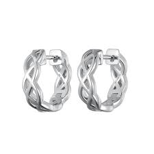 Sterling Silver 18mm Celtic Pattern Hoop Earrings