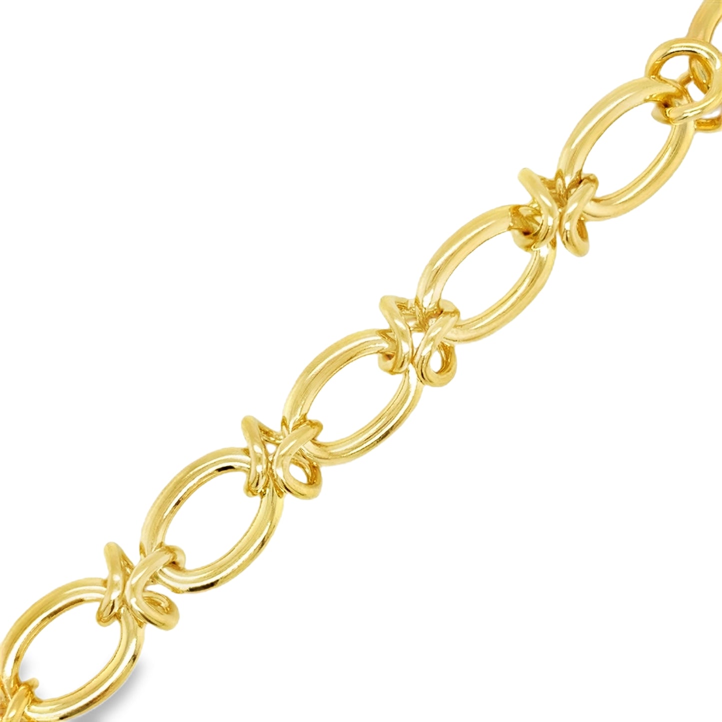 Sterling Silver 18ct Vermeil Gold Plated Oval Link Bracelet