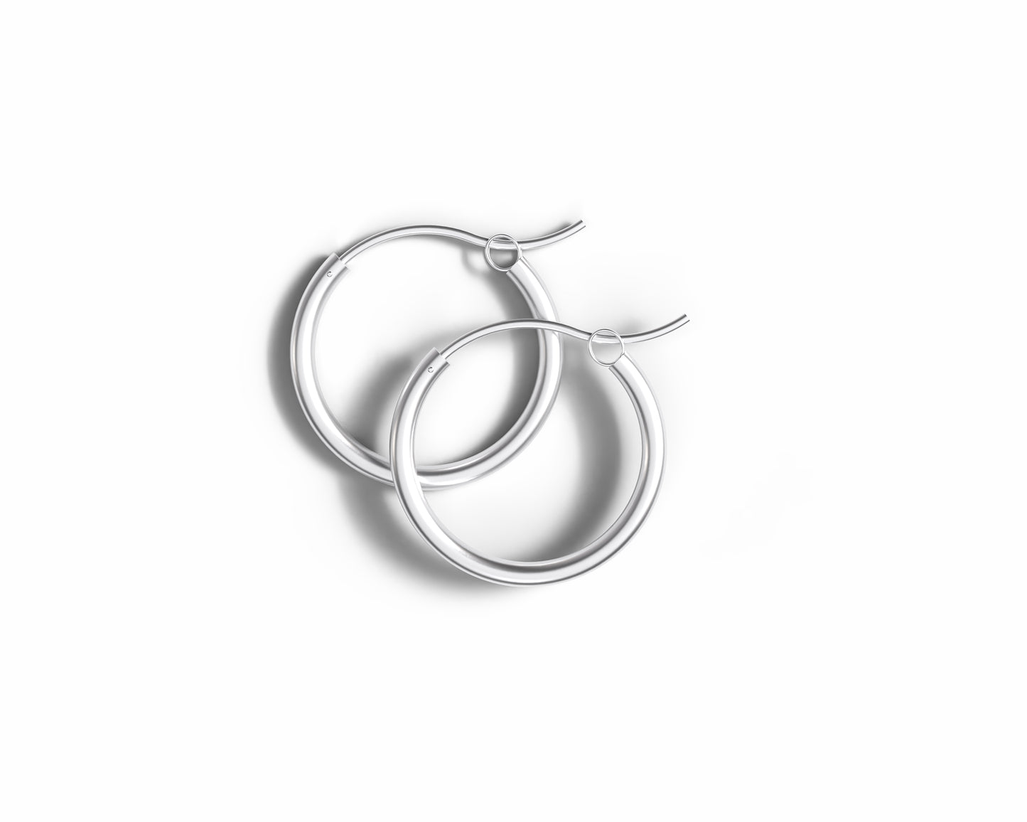 Sterling Silver Hinged Hoop Earrings 20mm