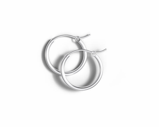 Sterling Silver Hinged Hoop Earrings 20mm
