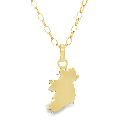 9ct Yellow Gold Cutout Ireland Pendant