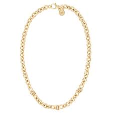 Bronzallure Gold Plated Rolo Link CZ Necklet