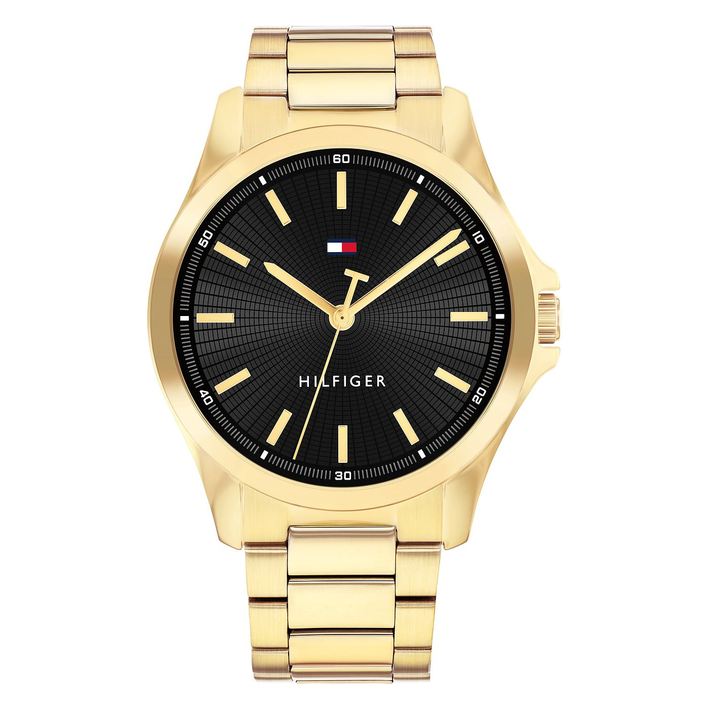 Gents Rolled Gold Tommy Hlfiger Bruce Black Dial Watch