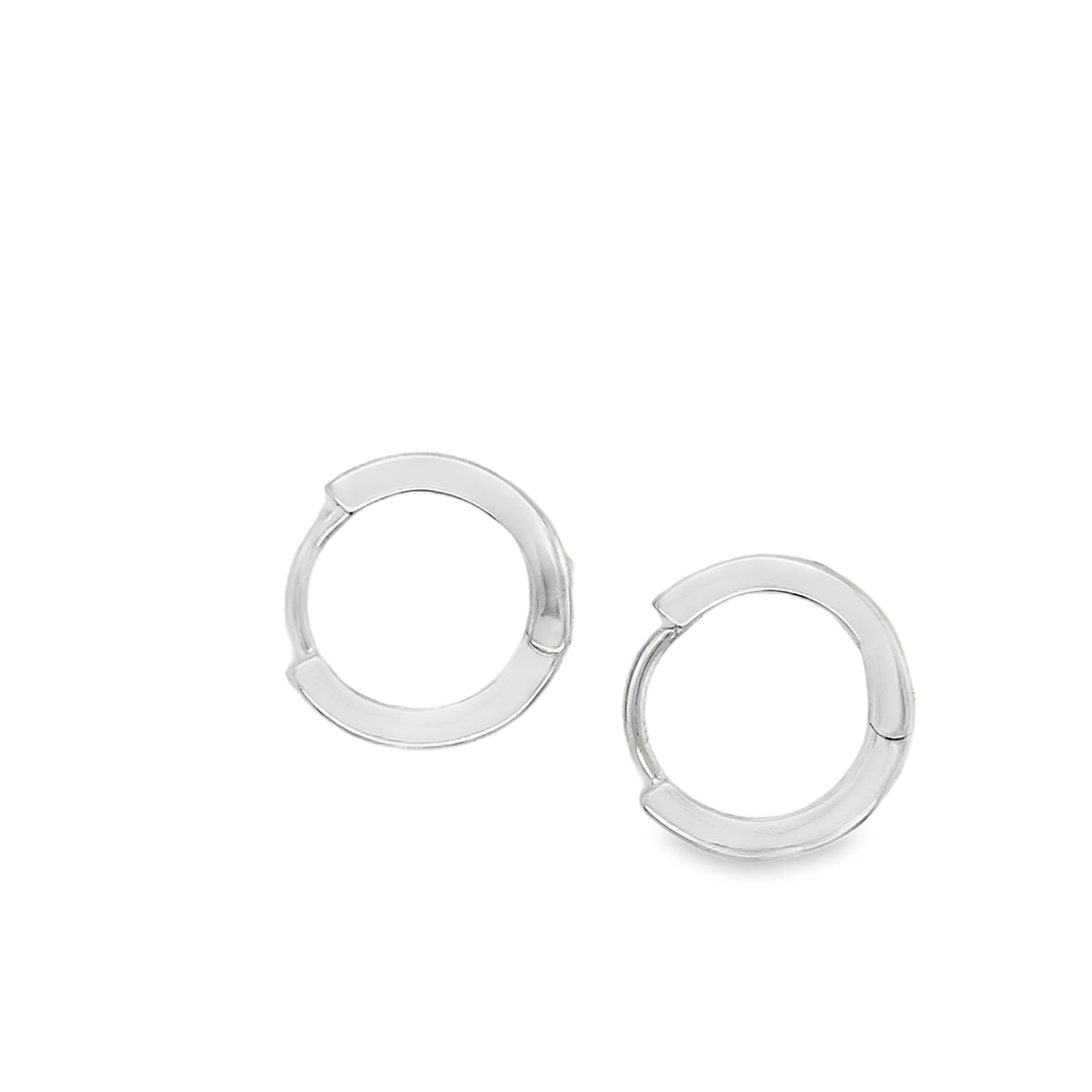 Sterling Silver 14mm CZ Channel Set Hoop Earrings