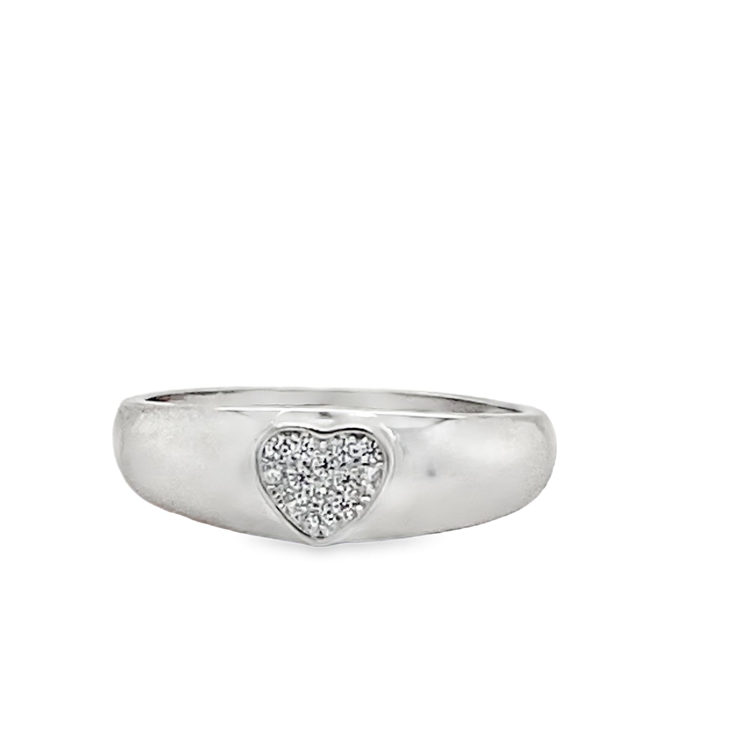Sterling Silver Pave CZ Heart Ring