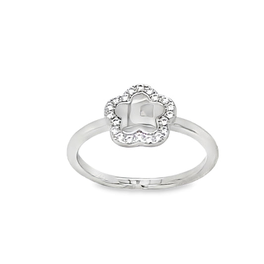 Sterling Silver CZ Flower Ring