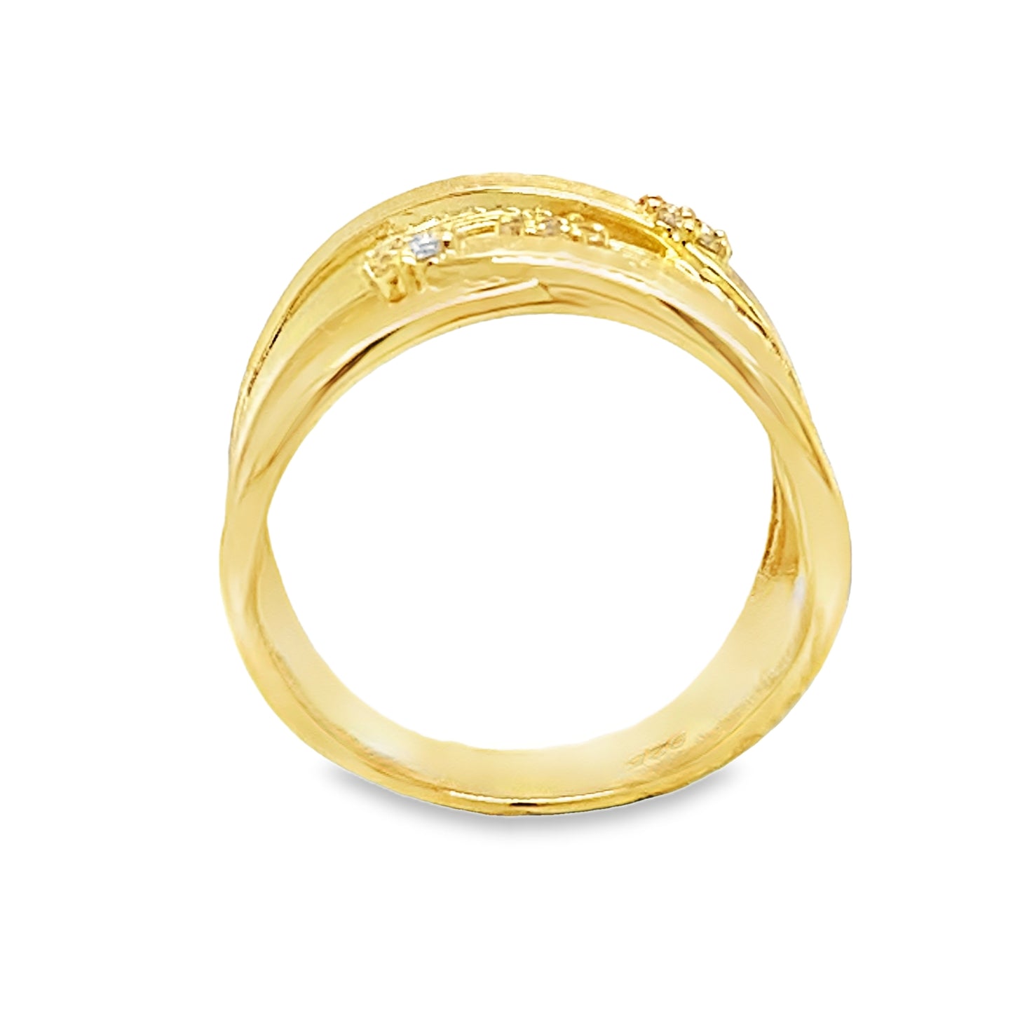 Sterling Silver Gold Plated Open Wrap CZ Ring
