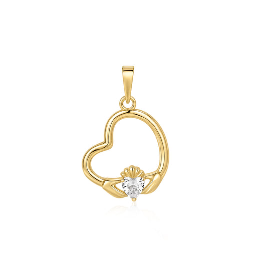 Sil P/dnt G/P Op CZ Claddagh Hrt