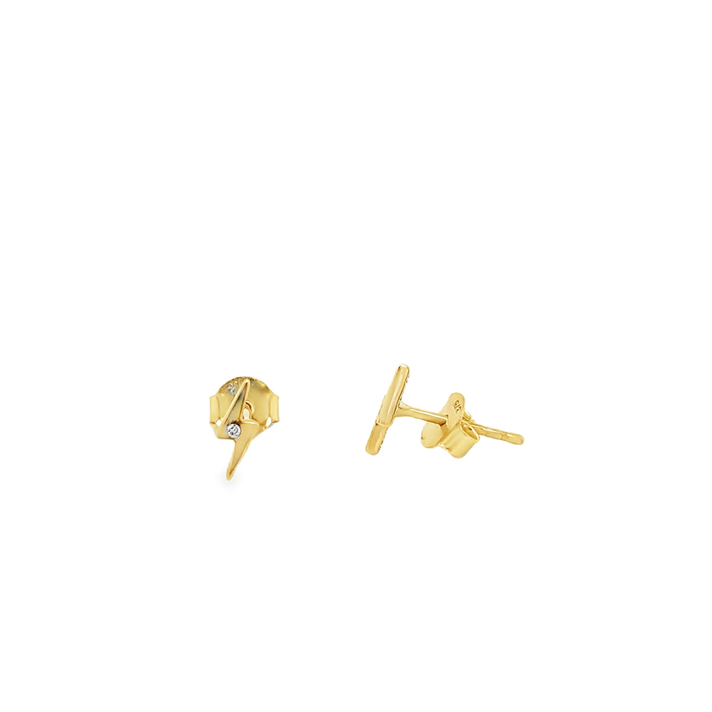 9ct Lightening Bolt Stud Earrings