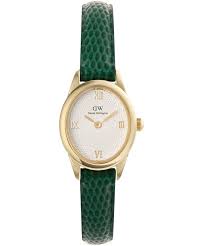 Daniel Wellington Ophelia Mini Green Oval Dial Watch With Green Lizard Strap