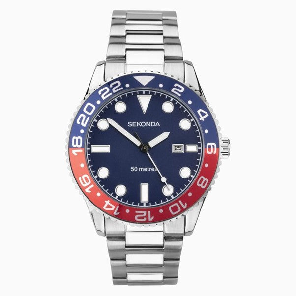 Gents Sekonda Blue Dial Tachymeter