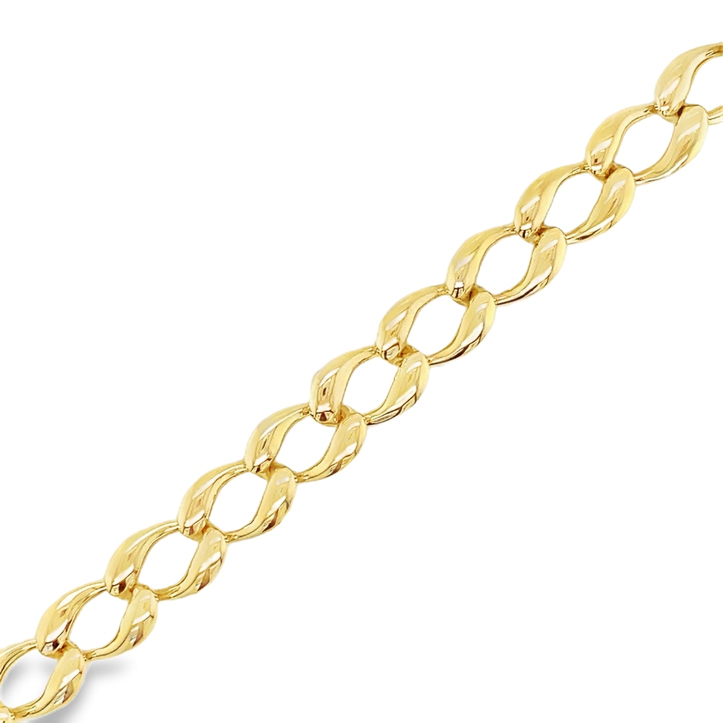 9ct High Polish Rounded Curb Link Bracelet
