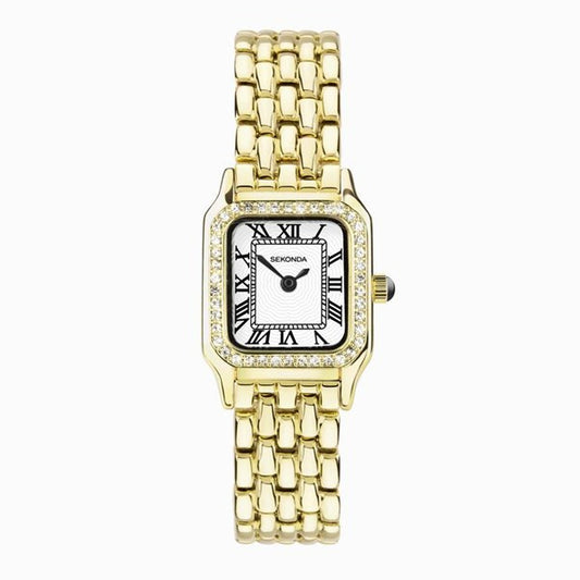 Ladies Sekonda White Dial CZ Bezel