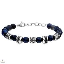 Steelwear Blue Ball & Steel Bead Bracelet