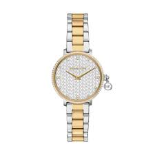 Ladies Two Tone Michael Kors Pyper CZ Bezel With Logo Dial