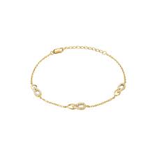 9ct CZ and Infinity Scatter Bracelet