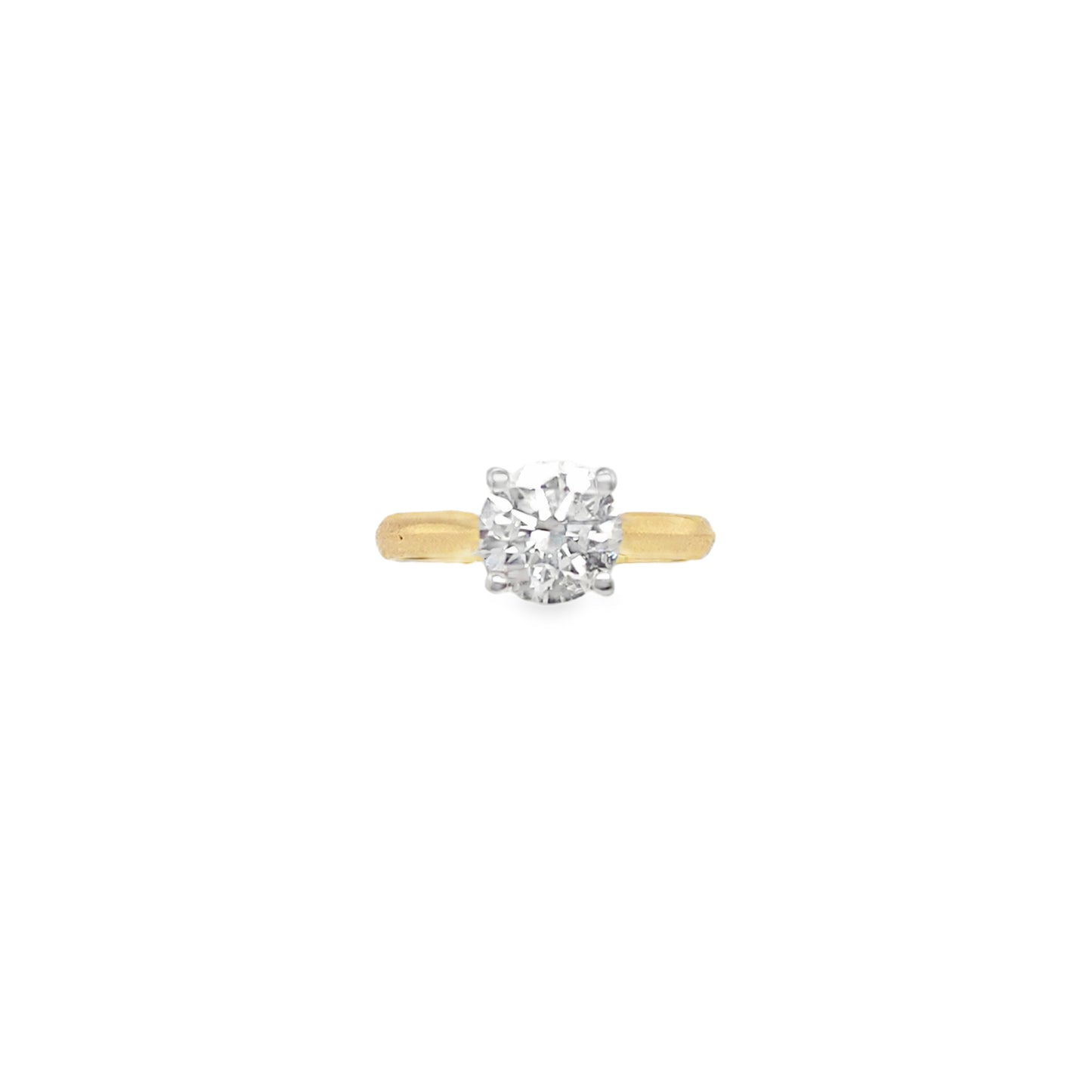 9ct Yellow Gold Round Brilliant Cultured Diamond Ring 1.50ct