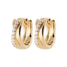 Burren 18ct Gold Plated Wrapped In Desire CZ Hoop Earrings