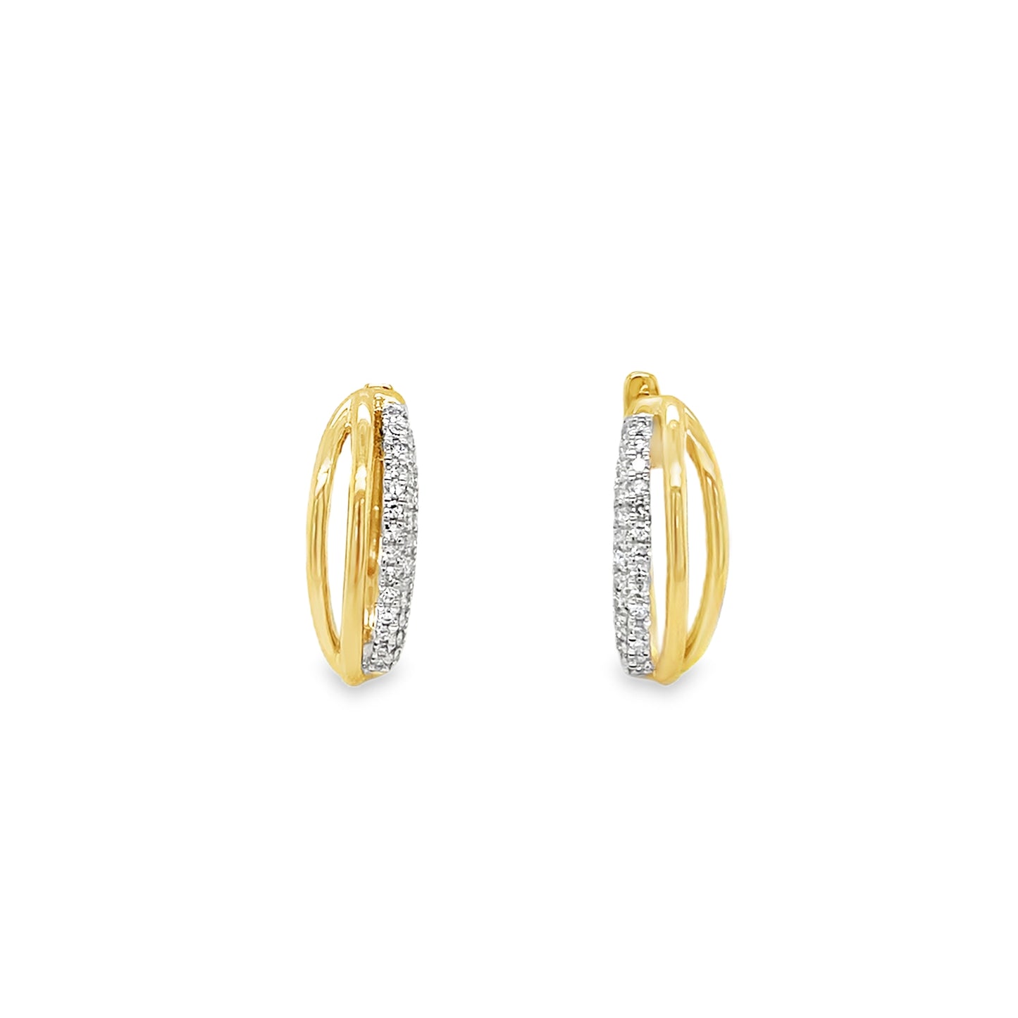 9ct 3 Row Open Diamond Hoop 0.20ct
