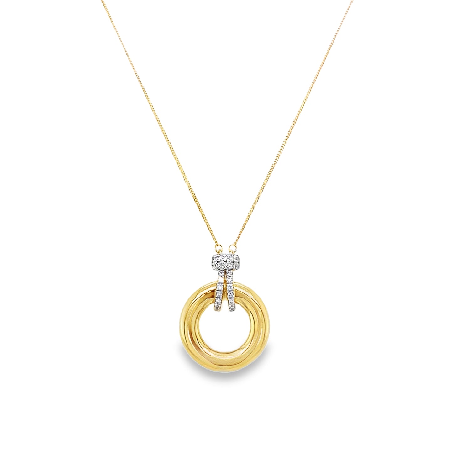 9ct Open Circle Pendant With Diamond Baile 0.08ct