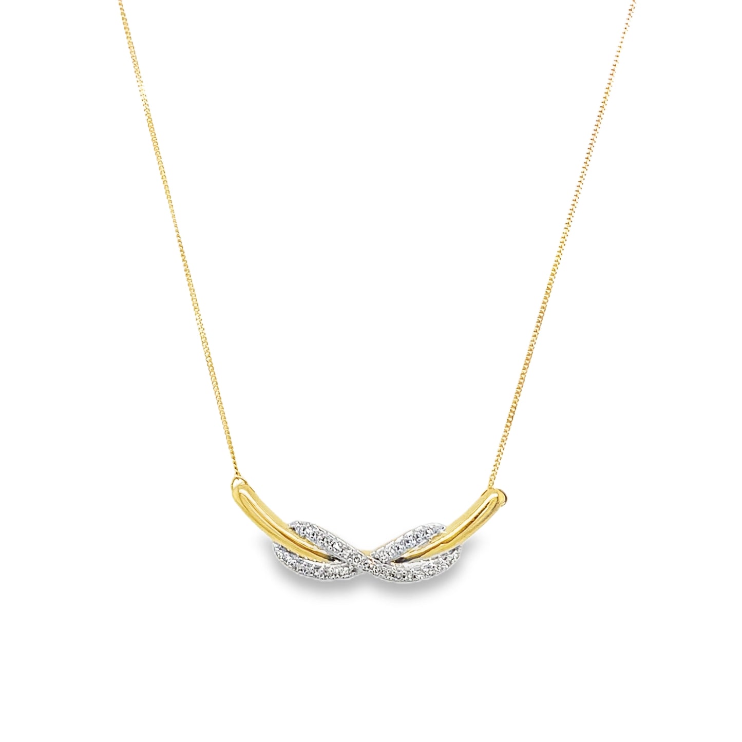 9ct Hammock Pendant With Diamond Infinity 0.09ct