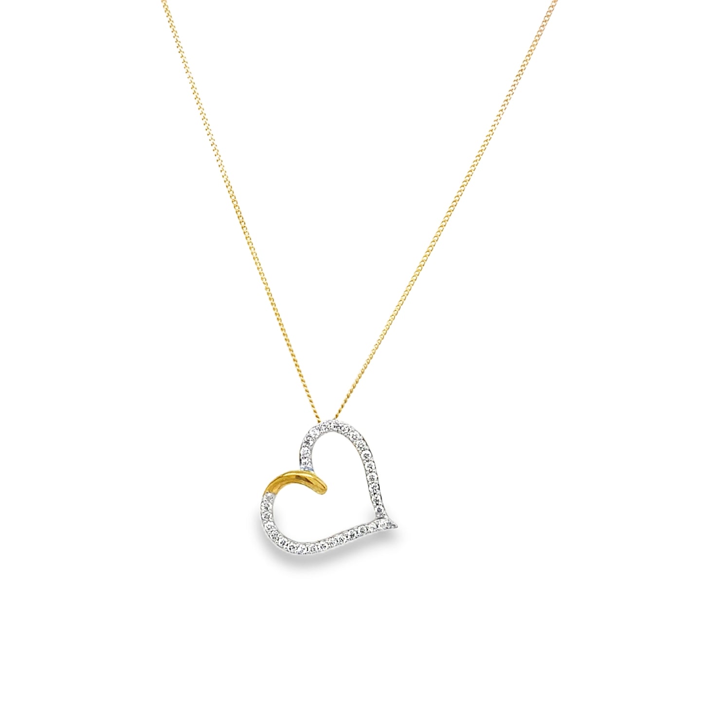 9ct Open Diamond Set Heart Pendant 0.25ct
