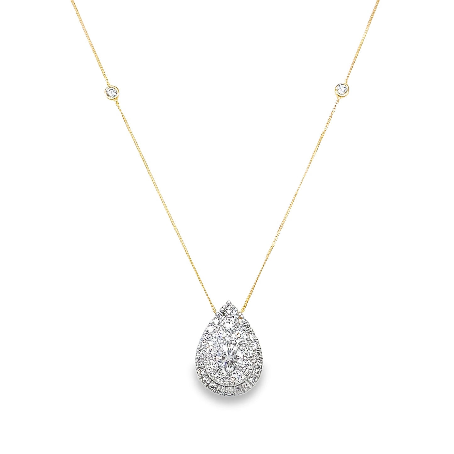 9ct Diamond Pear Cluster Pendant 1.00ct