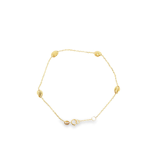 9ct Polished Oval Disc Scatter Bracelet
