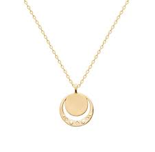 Burren 18ct Gold Plated Crescenta Disc Pendant