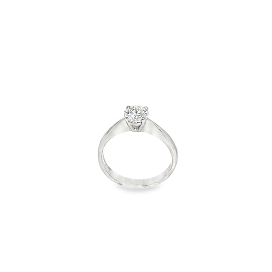 Platinum Four Claw Round Brilliant Diamond Ring 0.72ct