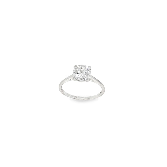 Platinum Four Claw Round Brilliant Cultured Diamond Ring 1.50ct