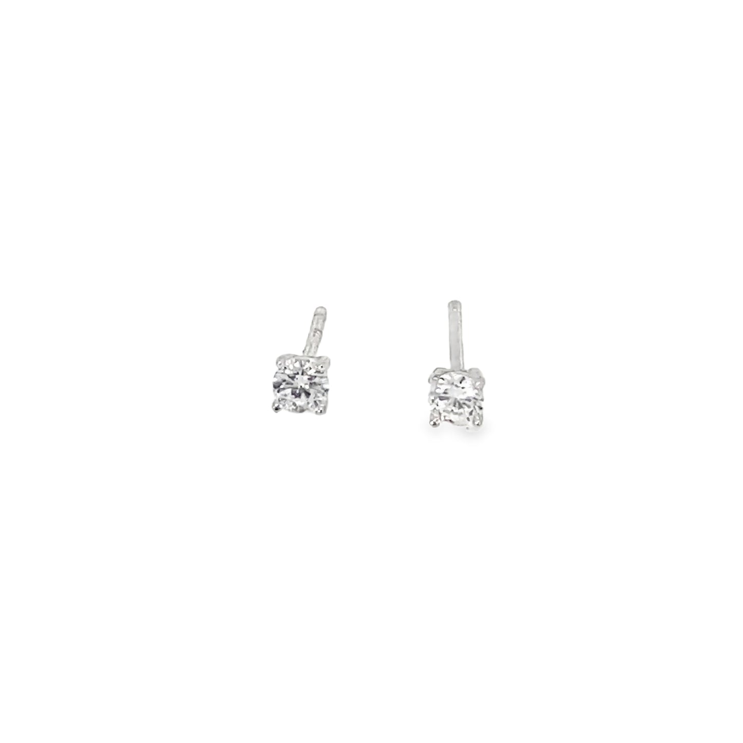 Sterling Silver 3mm Round CZ Earrings
