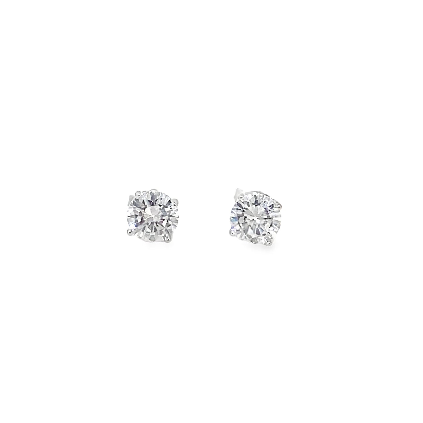 Sterling Silver 6mm Round CZ Earrings