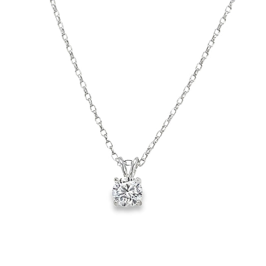 Sterling Silver 5mm Round CZ Pendant