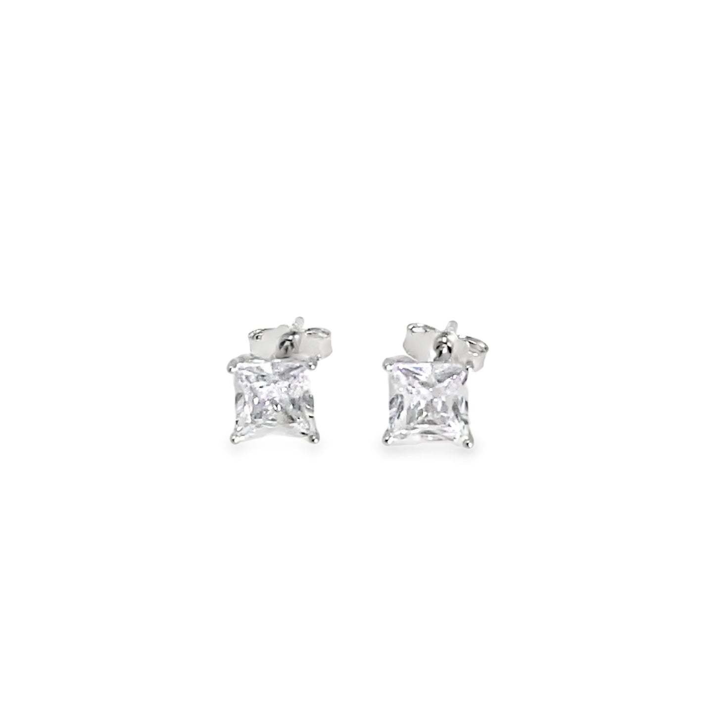 Sterling Silver 5mm Square CZ Pendant
