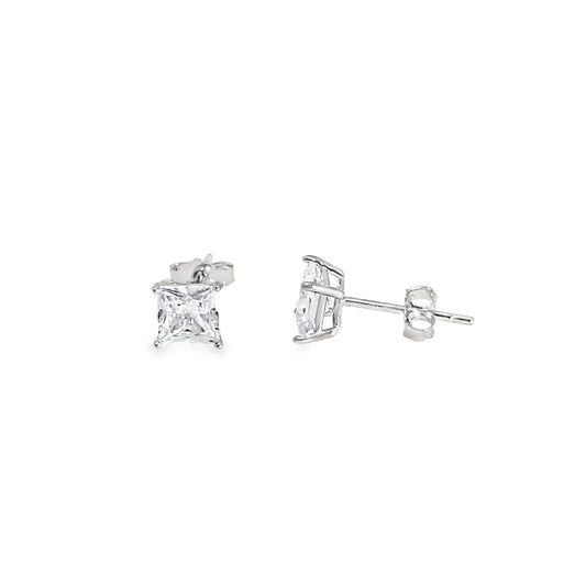 Sterling Silver 5mm Square CZ Pendant
