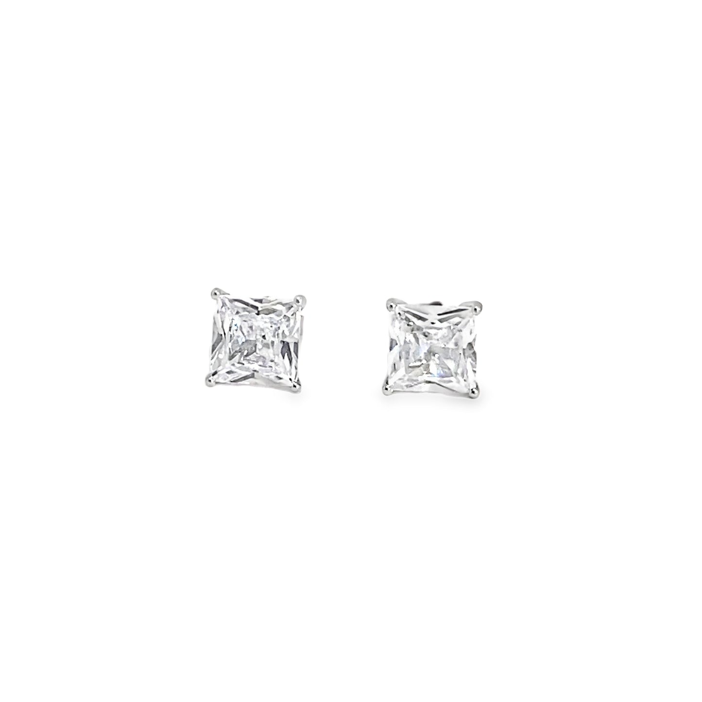 Sterling Silver 6mm Square CZ Pendant