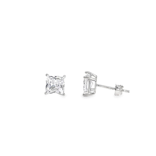 Sterling Silver 6mm Square CZ Pendant