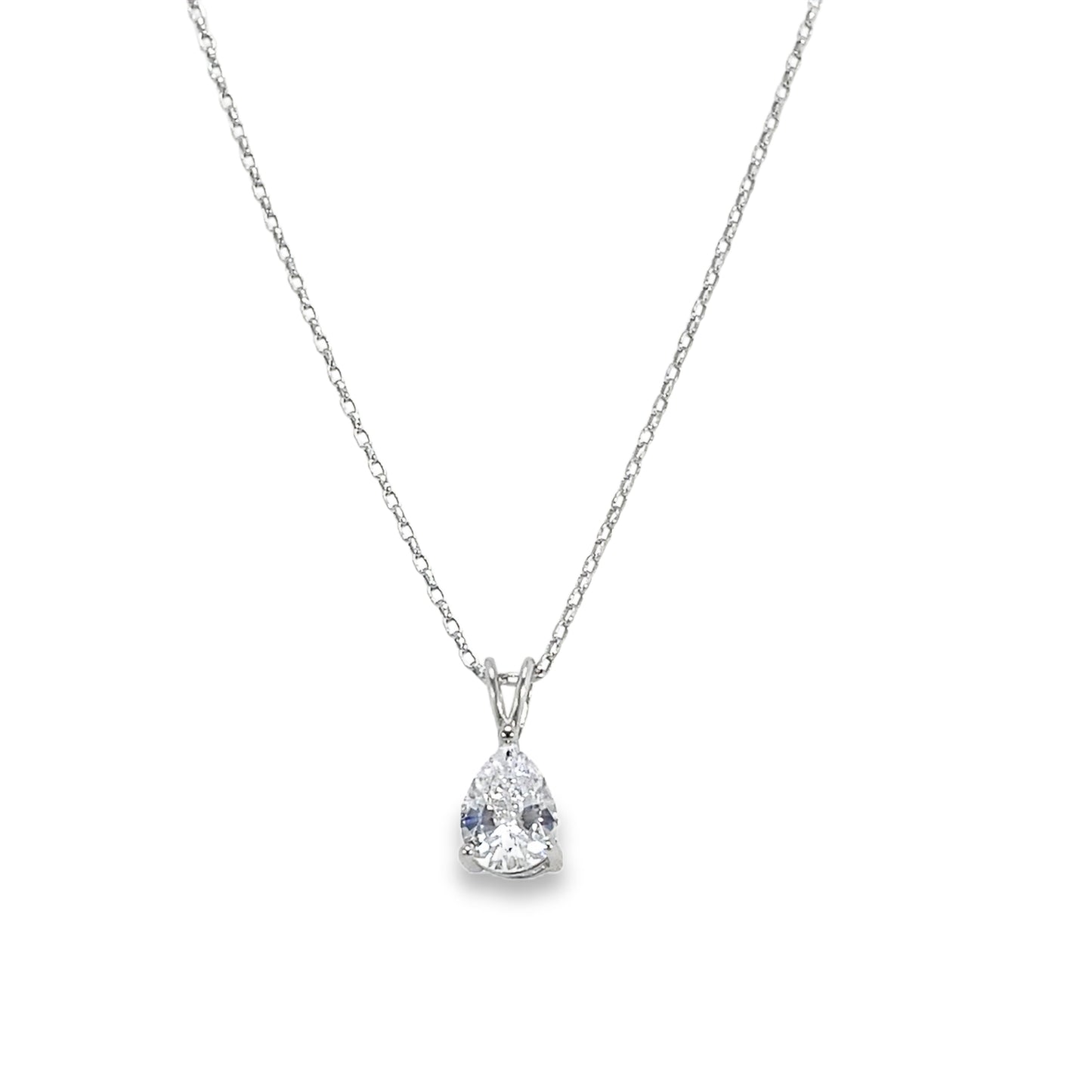Sterling Silver 6X8mm Pear CZ Pendant