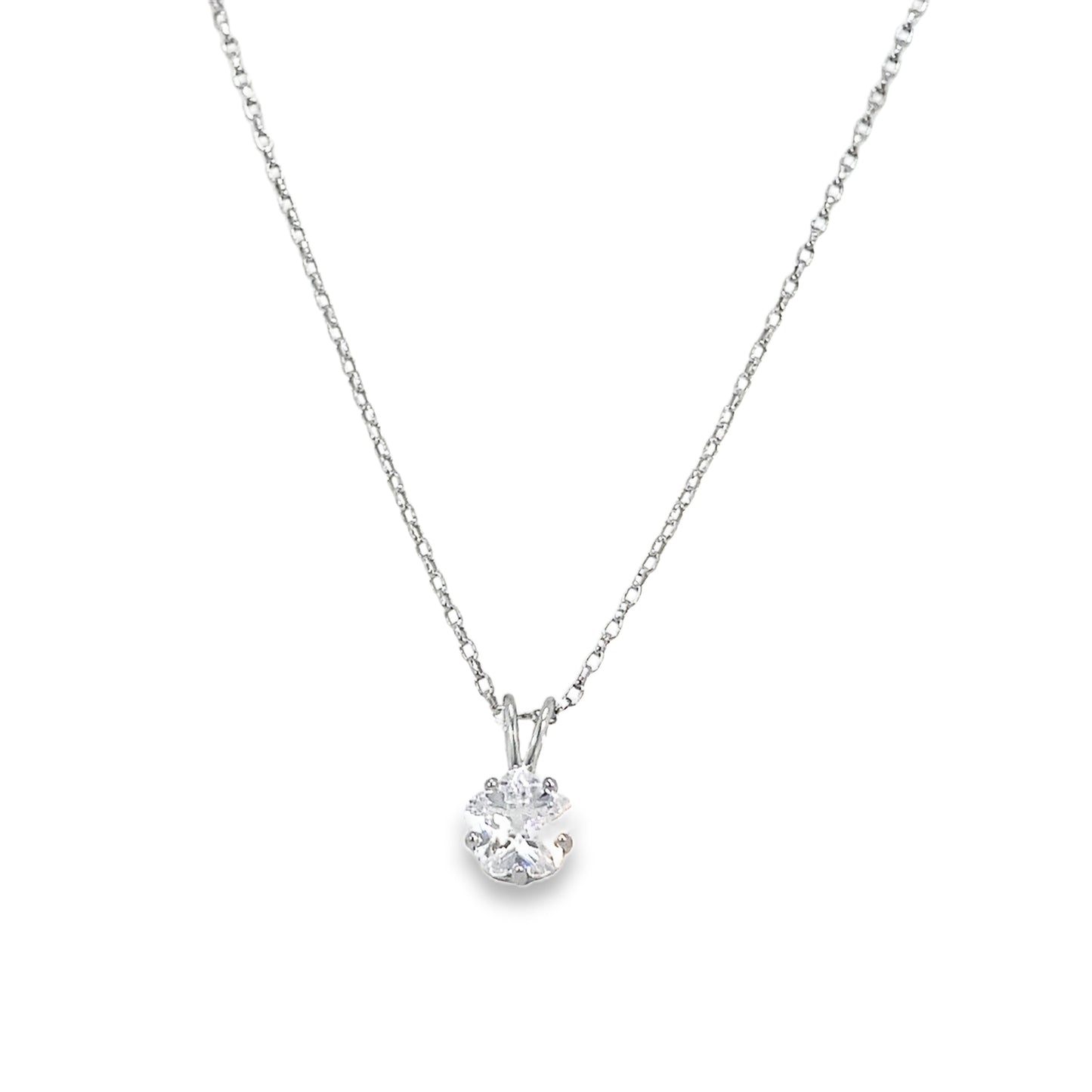 Sterling Silver 6mm Flower CZ Pendant