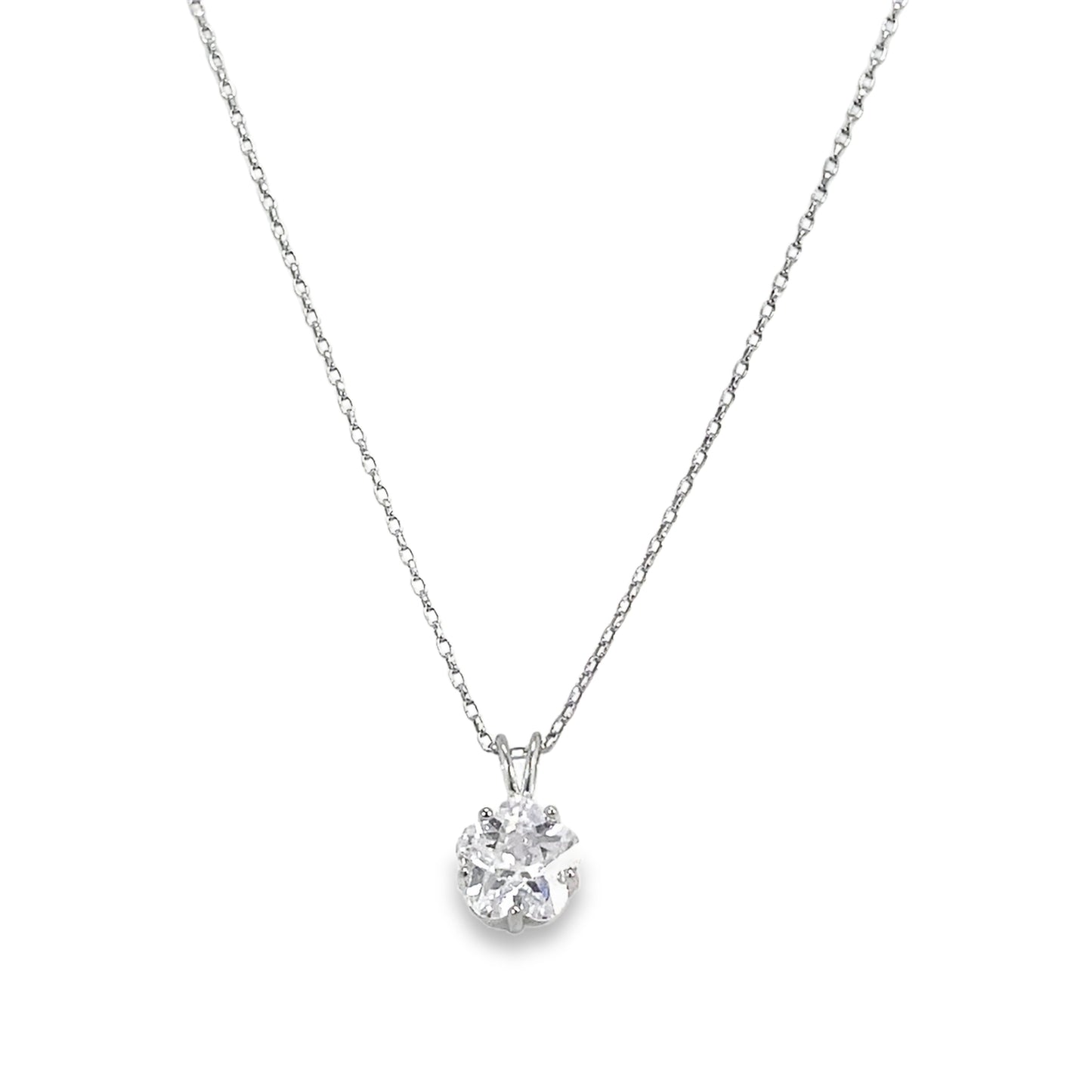 Sterling Silver 8mm Flower CZ Pendant