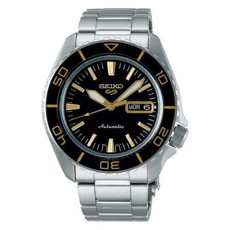 Gents Seiko 5 Black Dial Tachymeter