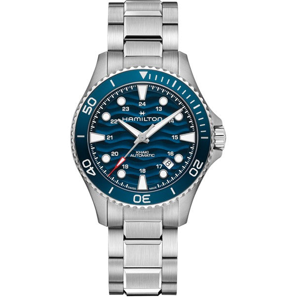 Gents Hamilton Khaki Navy Scuba Tachymeter Blue Dial