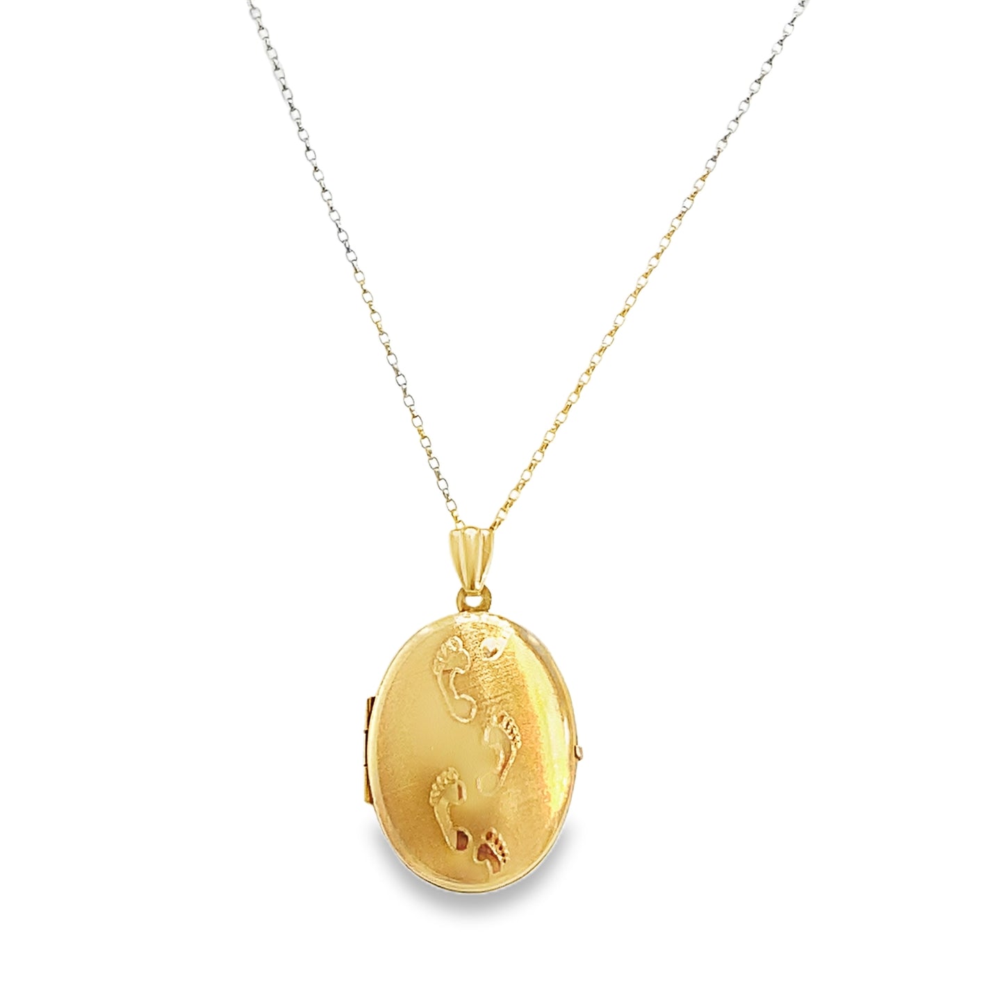 9ct Matte Footprints Locket