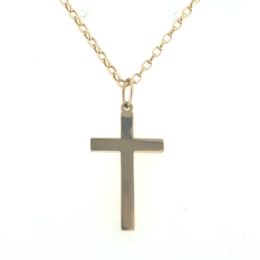 9ct Yellow Gold Gents Cross Pendant