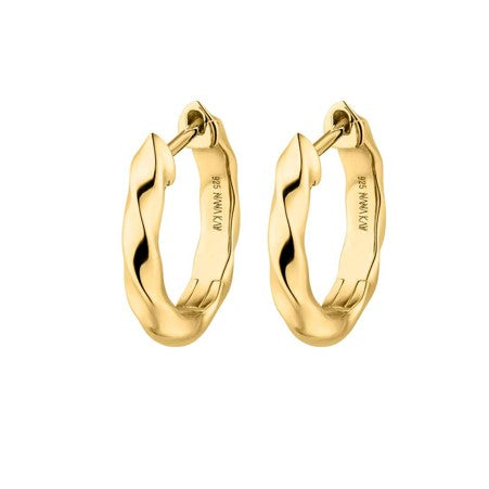 Sterling Silver Gold Plated Twist Hoop Earrings