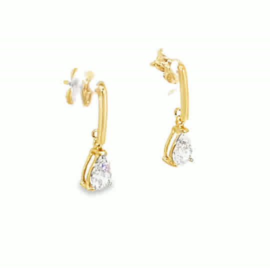 9ct CZ Pear Drop Earrings