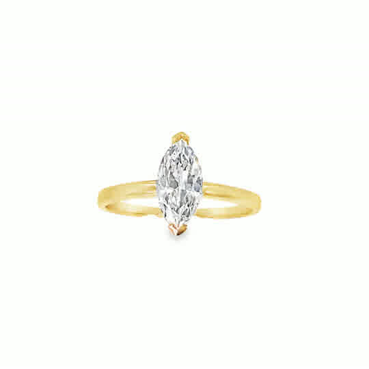 9ct Cubic Zirconia Marquise Solitaire Ring