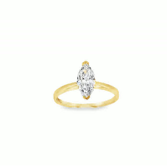 9ct Cubic Zirconia Marquise Solitaire Ring